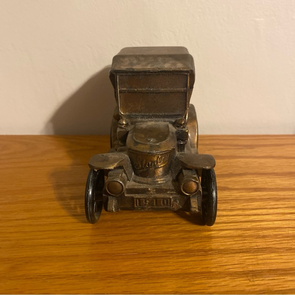 Vintage 1970’s Brass Plated 1910 Stanley Steamer Coin Bank